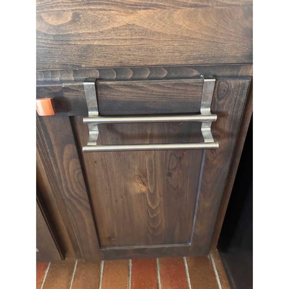 Brushed Stainless Steel Over the Cabinet Double Towel Bar Rack‎ Silver Kitchen